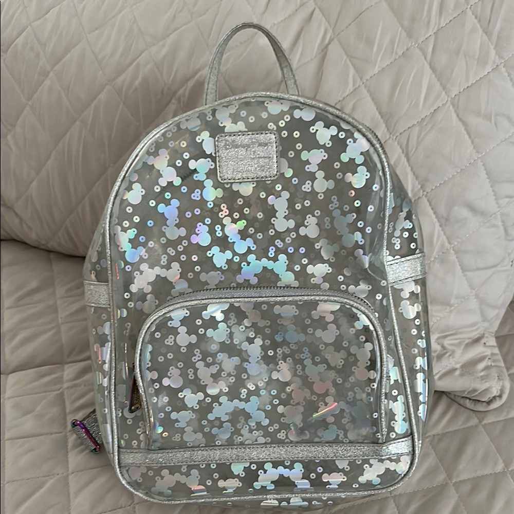 Disney loungefly Holographic Silver Backpack